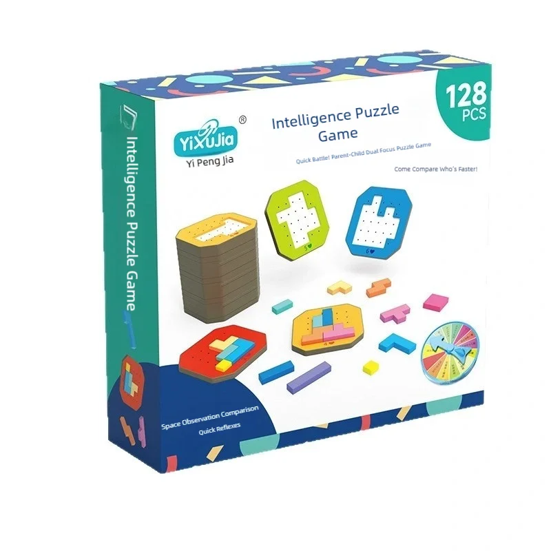 Popular Multiplayer Intellectual Puzzle Game for Ages 3 and Above, 128-Piece Quick Matching Speed Challenge Board Game, Dot-To-Dot Spinner Board Game, Educational Game, Montessori Toys, Stem Educational Toys, Spatial Thinking Toys, Logical Reasoning Toys, Observation Skills Training Toys, Board Games, Children's Puzzle Pieces, Geometric Puzzles, Tabletop Games, Montessori Logical Spatial Thinking Toys, Parent-Child Competitive Tabletop Games view 5