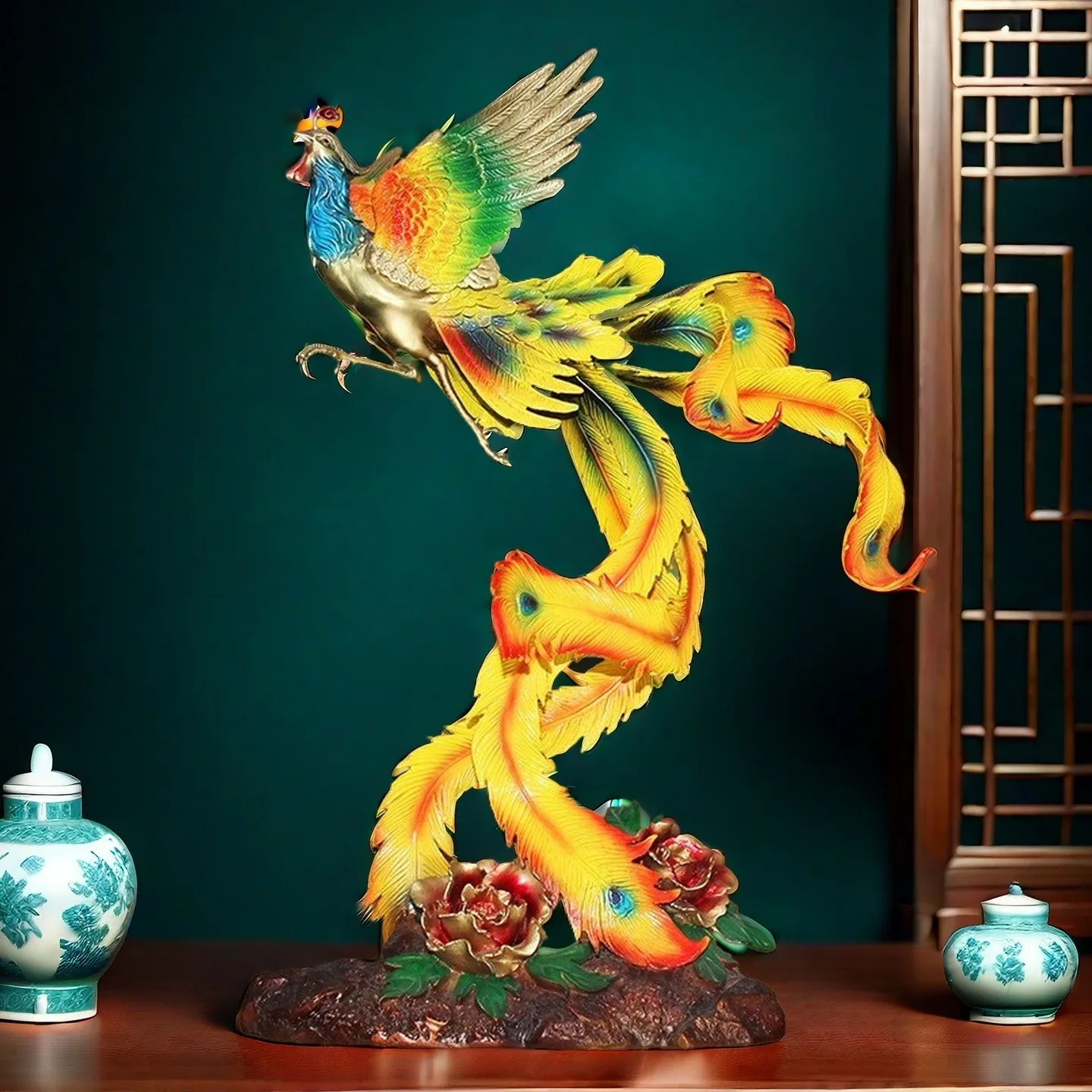 Phoenix Statue Figurine Metal Art Home Office Desk Decor Modern Sculpture Unique Gift Idea for Birthday Housewarming Holiday