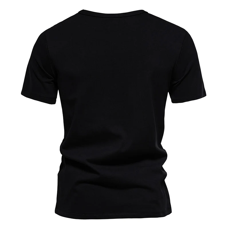 Men\'s Short Sleeve Basic Top Tees Casual 100% Cotton Regular Fit O-Neck T Shirts Black White Navy Gray