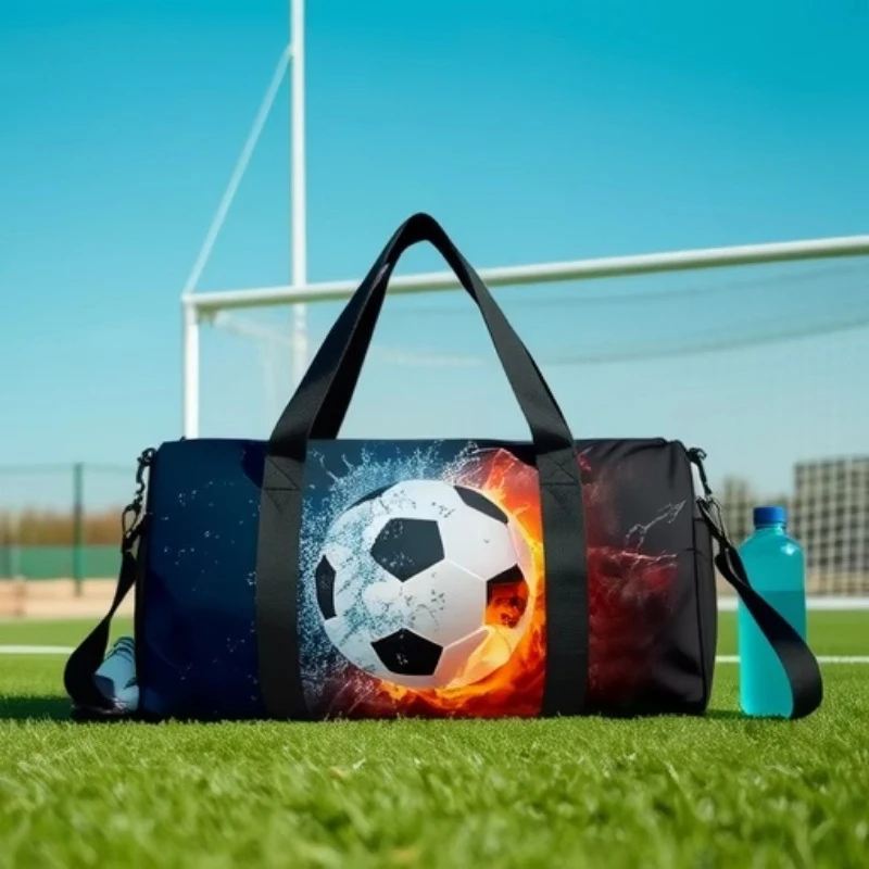 

Спортивная сумка с футбольным принтом, мужская сумка для мячей, большая вместительная спортивная сумка для улицы с ручкой, плечевой ремень, дорожная сумка для багажа на открытом воздухе