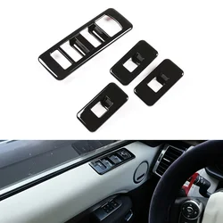 4PCS Bright Black ABS Window Lift Switch Button Cover Trim For Land Rover Discovery 5 L462 2017-2021 Door Switch Button Cover
