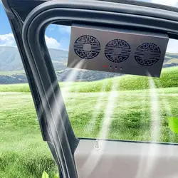 Car Fan Ventilation Solar Car Three Hood Auto Exhaust Fan Radiator Solar Car Desuperheater Powerful Power-White Air Cooler Mini