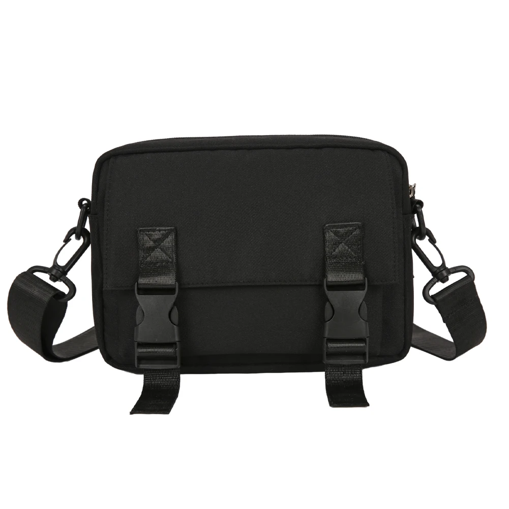 Pacote Fanny de nylon para férias e viagens de fim de semana Messenger Bag de grande capacidade, moda monocromática, bolsa de compras