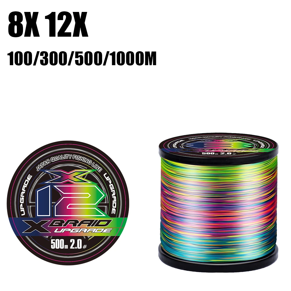 

100% Original Japan X BRAID Upgrade X12 Fishing Line X8 Smooth Multifilament Super Strong Durable PE Line 300/500/1000M pesca