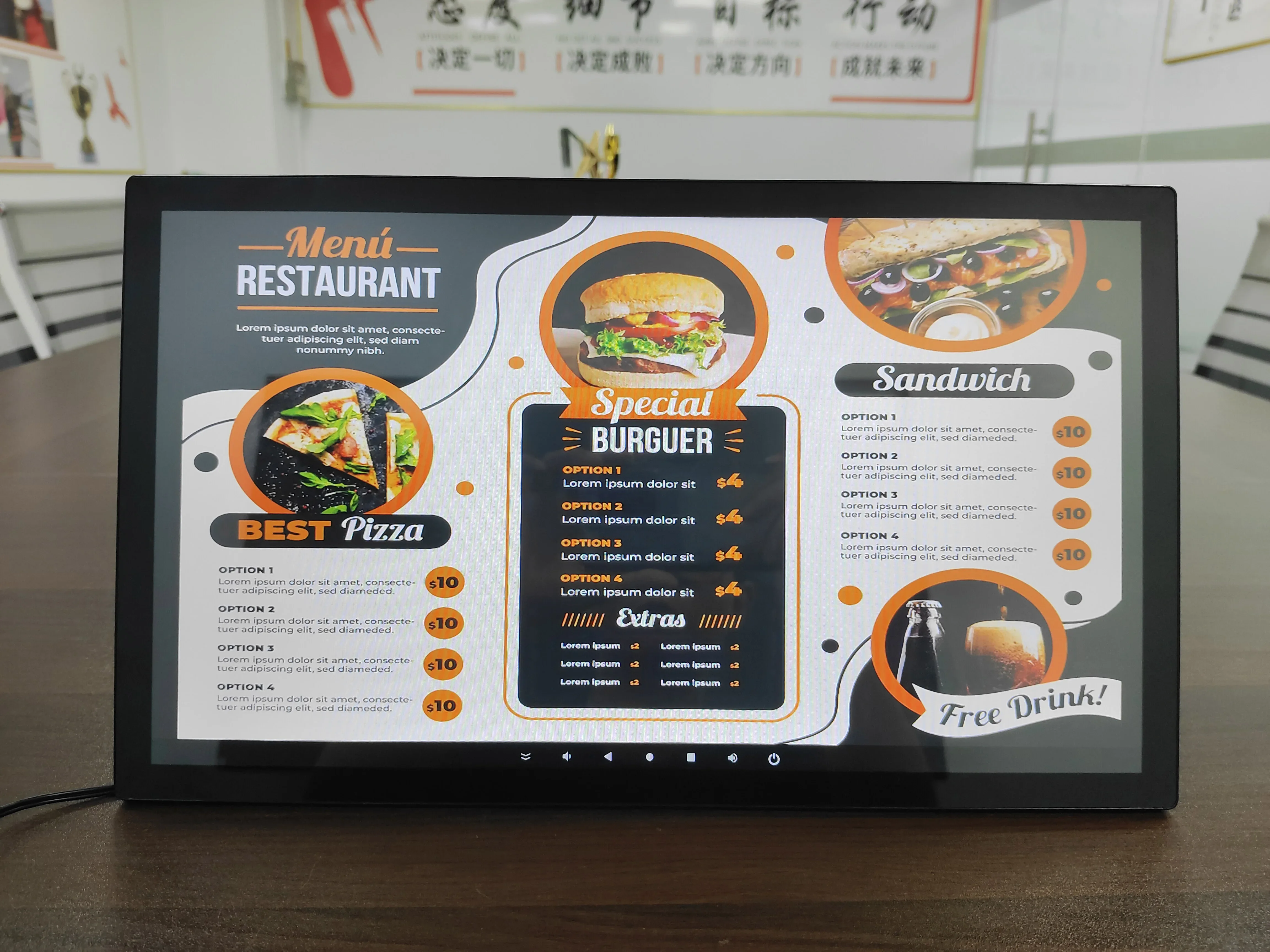 Restaurant Desktop Table Stand WiFi Small Screen Digital Menu Video Advertising Panel Display Table Advertising Player