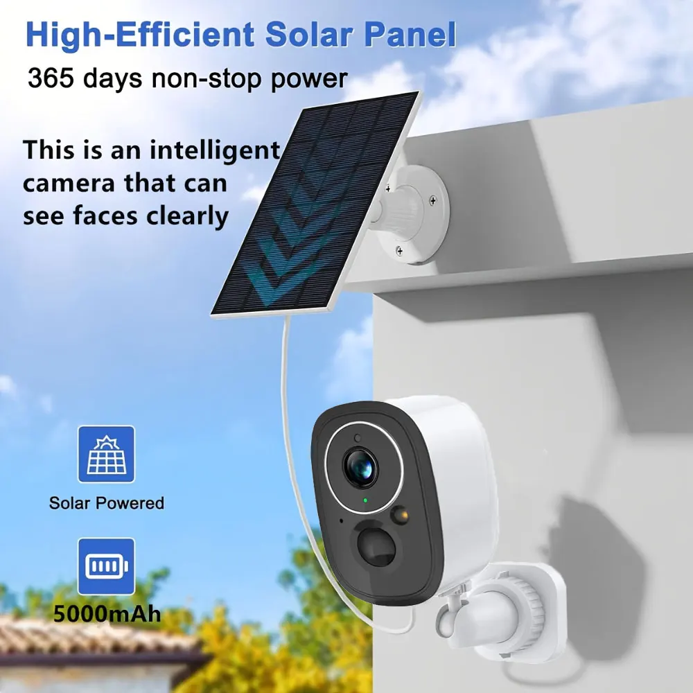 Tuya 5MP solaire Wifi caméra extérieure sans fil faible puissance batterie caméras de sécurité PIR humain détecter Surveillance IP Cam couleur nuit