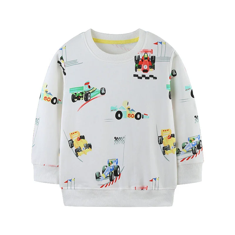 

New Cars Printed Fashion Hooded Boys Sweatshirts Children's Sport Shirts Long Sleeve Kids Autumn Spring Clothes