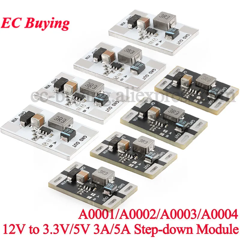 DC-DC Buck Step-down Power Supply Module Board 4.6-16V 12V to 5V 3.3V 3A 5A High-Current High Heat Dissipation Aluminum Substrat