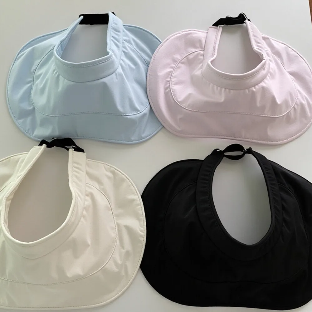 Koreańskie składane kapelusze przeciwsłoneczne dla kobiet, letnie kapelusze typu bucket z szerokim rondem, ochrona UV, kapelusz przeciwsłoneczny z pustą górą, daszek, idealne na podróże i wędrówki