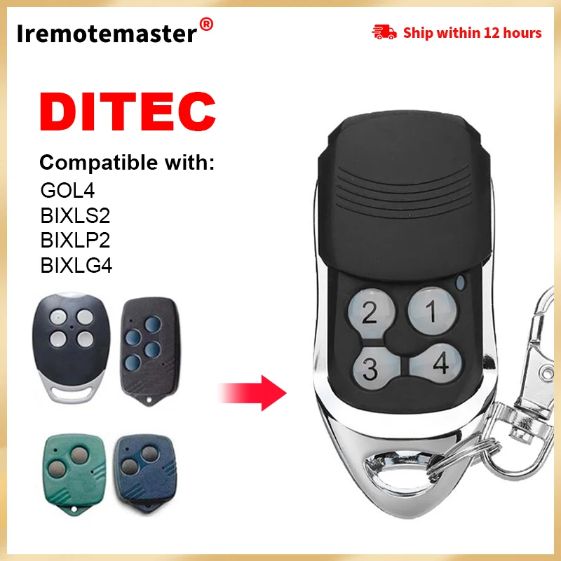 

For DITEC BIXLG4 GOL4 BIXLP2 BIXLS2 Garage Door Remote Control 433.92MHz Rolling Code