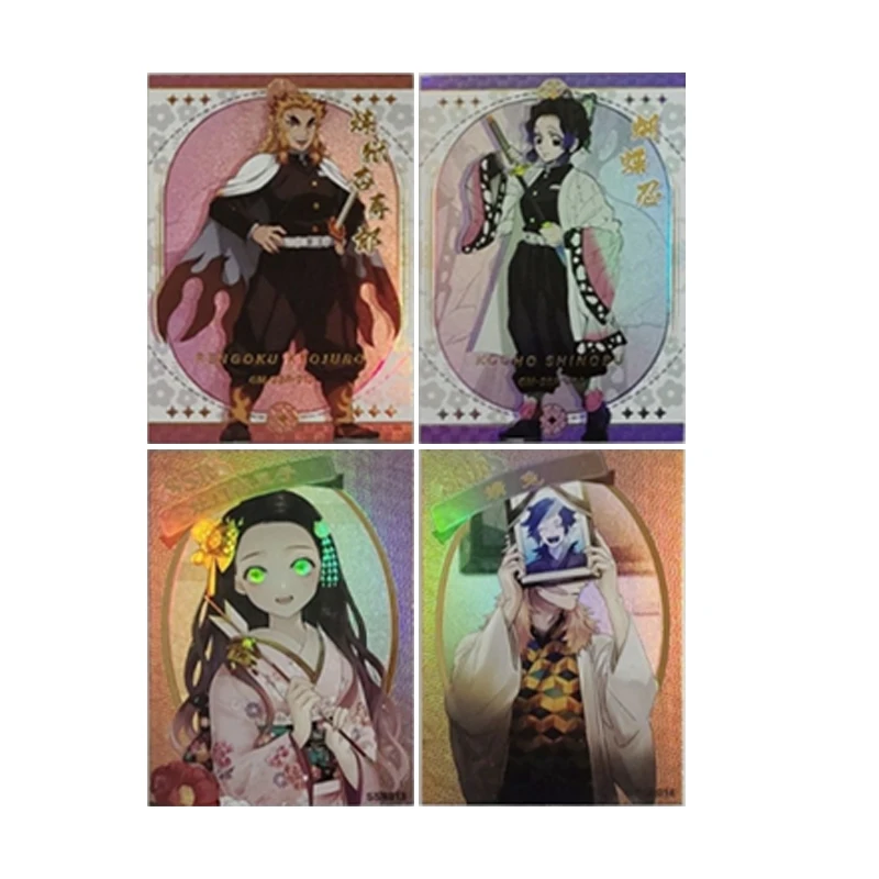Tarjetas coleccionables de Anime japonés Kochou Shinobu Nezuko Hashibira Inosuke, regalo de cumpleaños y Navidad, juguetes para niños