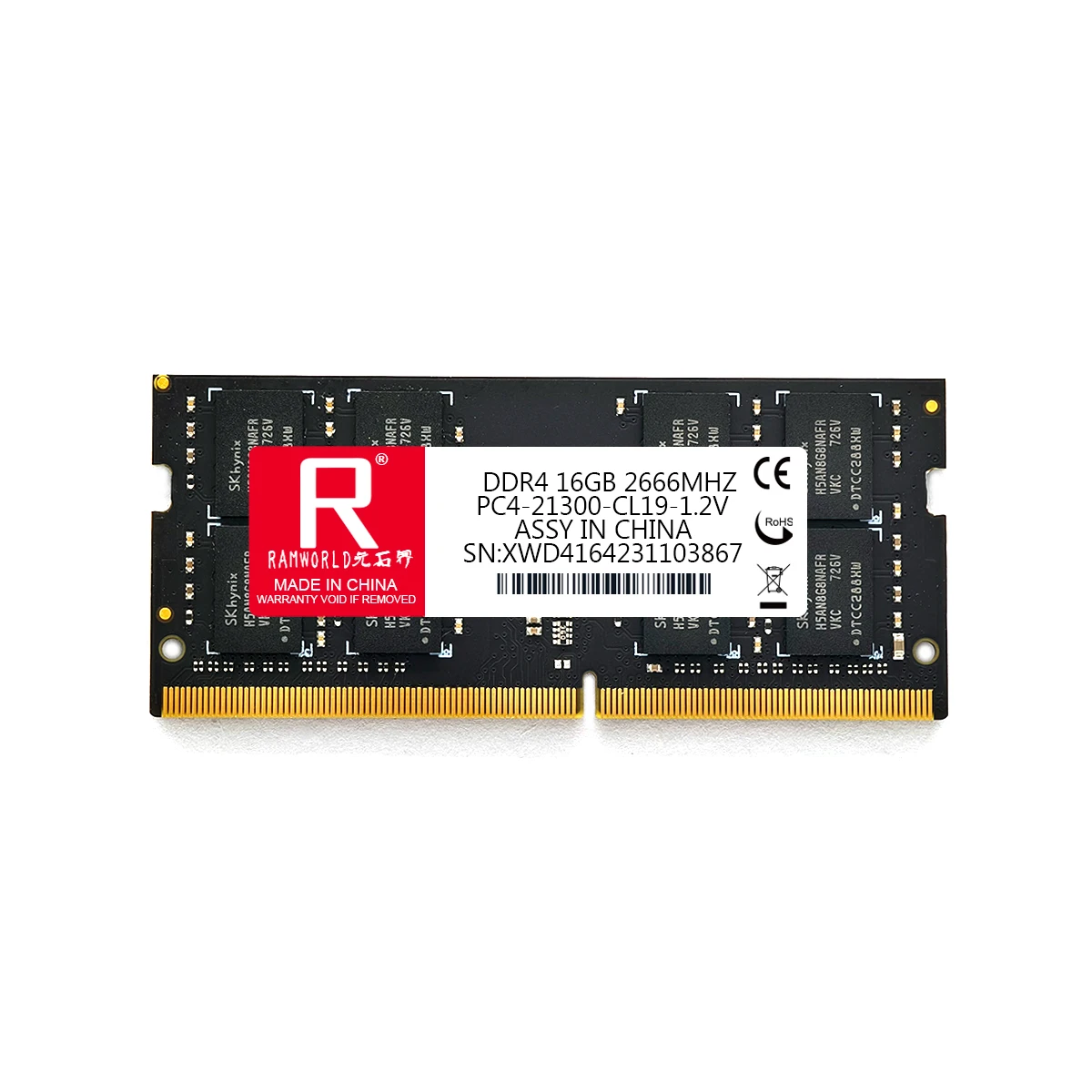 RAMWORLD DDR4 RAM, 8GB, 16GB, 2133MHz, 2400MHz, 2666MHz, 노트북 메모리 램, 인텔 전용 컴퓨터 메모리-블랙 