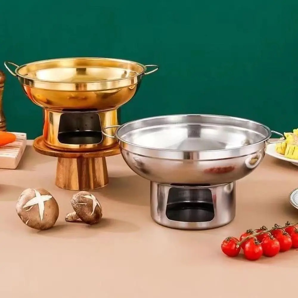 Durable 20/22cm Hot Pot Stainless Steel Thickened Stove Cooking Double Ears Kitchen Cookware Household