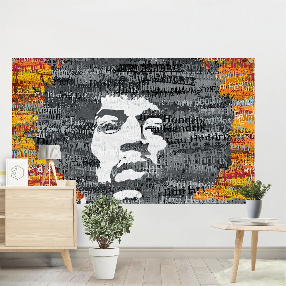 Jimi Hendrixs Live on Stage Singer Tapestry Art Poster and Wall Art Picture Print Modern Family bedroom Decor Posters