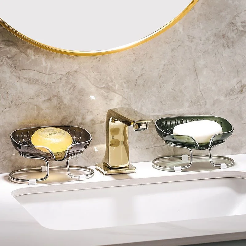 Badkamer Zeepbakje Licht Luxe Toilet Douche Zeephouder Met Afvoer Water Zeep Opbergdoos Container Badkamer Gadgets