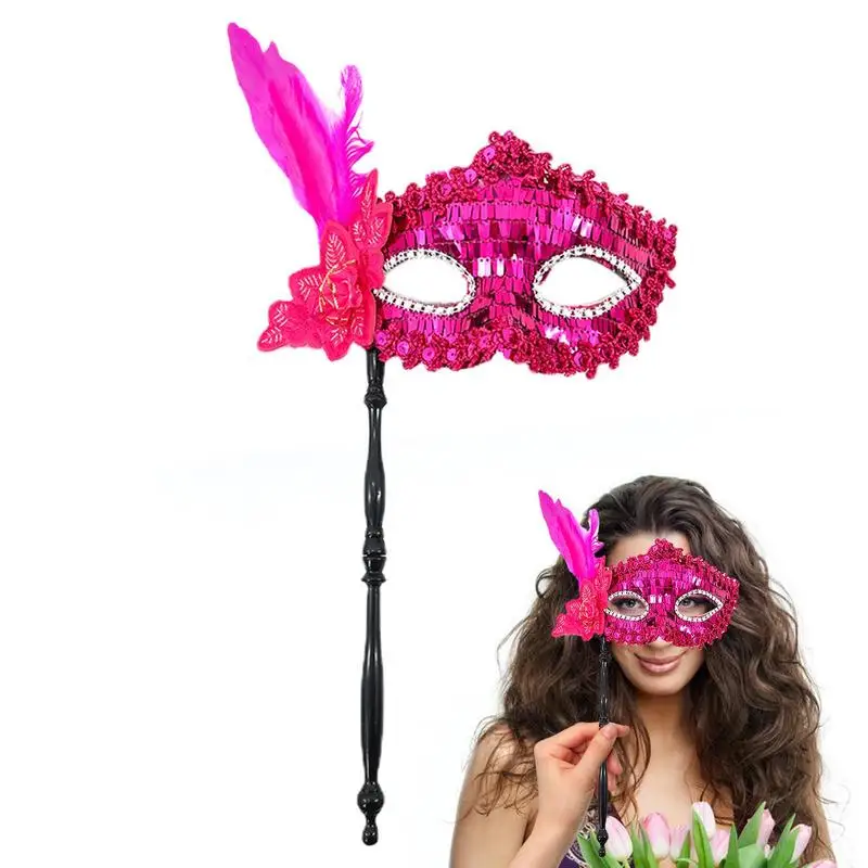 Venetian Masque Women's Mardi Gras Face Cover Mardi Gras Party Supplies Feather Masquerade Halloween Mardi Gras Cosplay Party