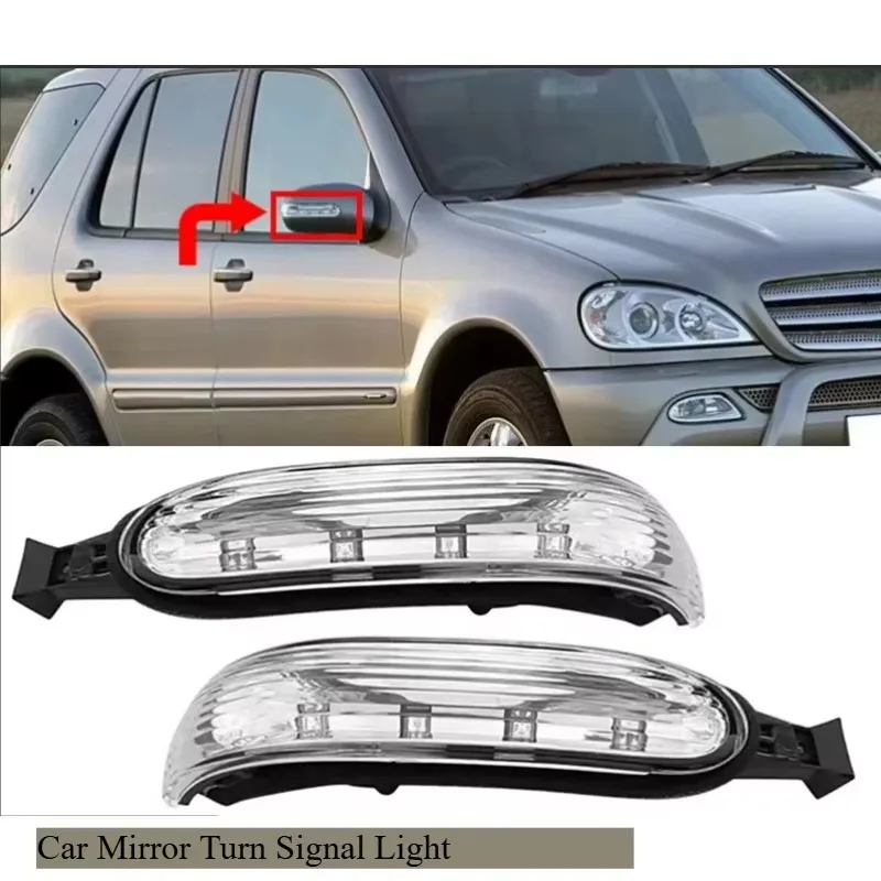 

Hot 2pcs for W163 ML270 ML230 ML350 ML430 ML 1638200521/1638200621 Left Right Car Mirror Turn Signal Light Turn Side