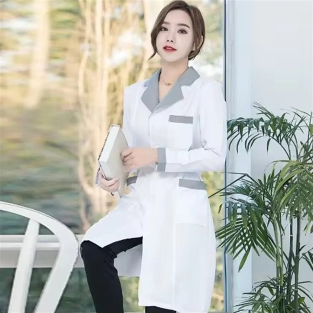 زي سبا عالي الجودة بلون سادة ونحيف وبسيط ومضاد للتجاعيد زي صالون التجميل زي مختبر لمتجر الحيوانات الأليفة