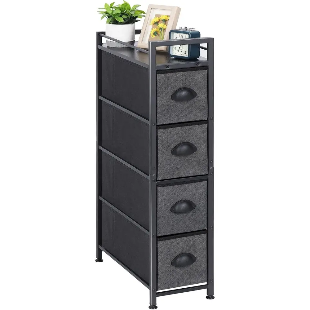 

Narrow Drer - 4 Ders Slim abric Storage Cabinet - Veal Standing Storage Chest - Gaps Tower Organizer with Removable Ders