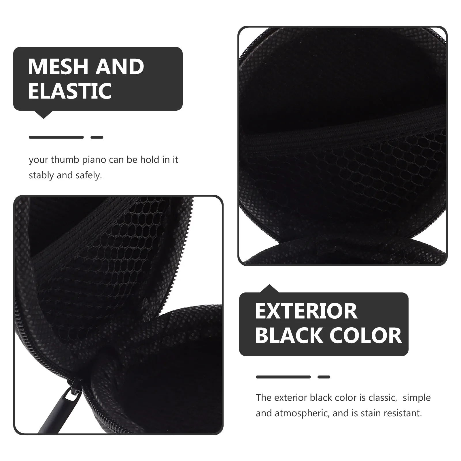 Premium Eva Thumb Piano Pouch Resistant Protective Kalimba Carrying Bag with Mesh Elastic Strap for Safe Transport