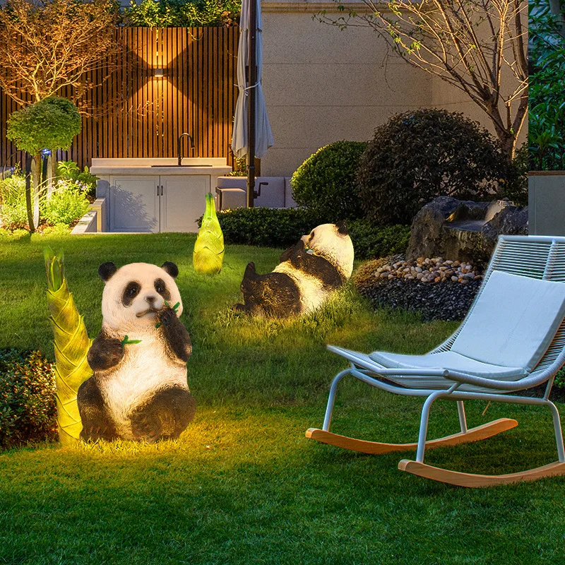 

Outdoor lawn lamp Garden lamp Garden scenic B & B decoration Solar energy Animal panda grass lamp