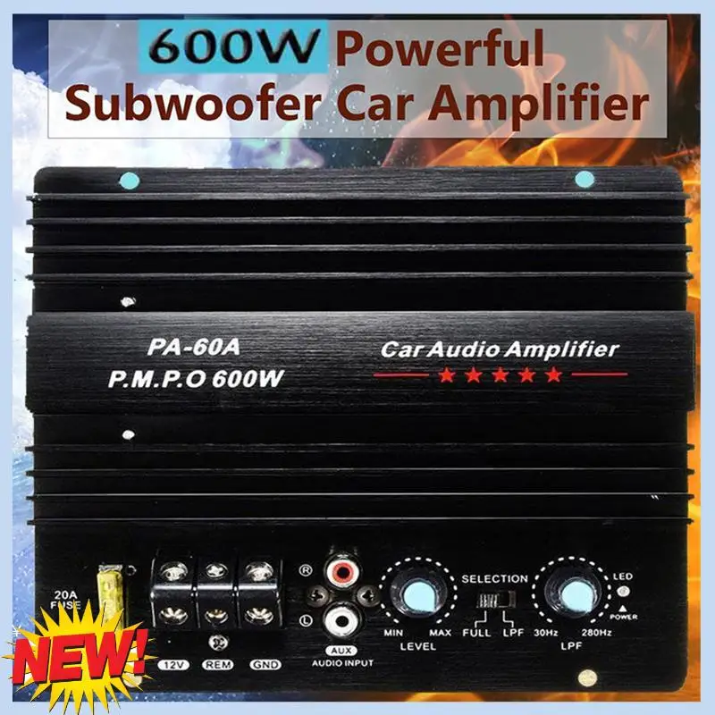 

AT14 PA-60A 600W 12V Power Amplifier Board For Home Car Audio Amplifier S Powerful Bass Subwoofers Amp For Mono Car Modi