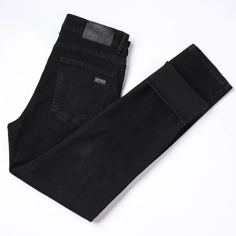 NEW Men Classic Advanced Fashion Brand Jeans Jean Man Soft Stretch Grey Black Biker Masculino Denim Trousers Mens Pants Overalls