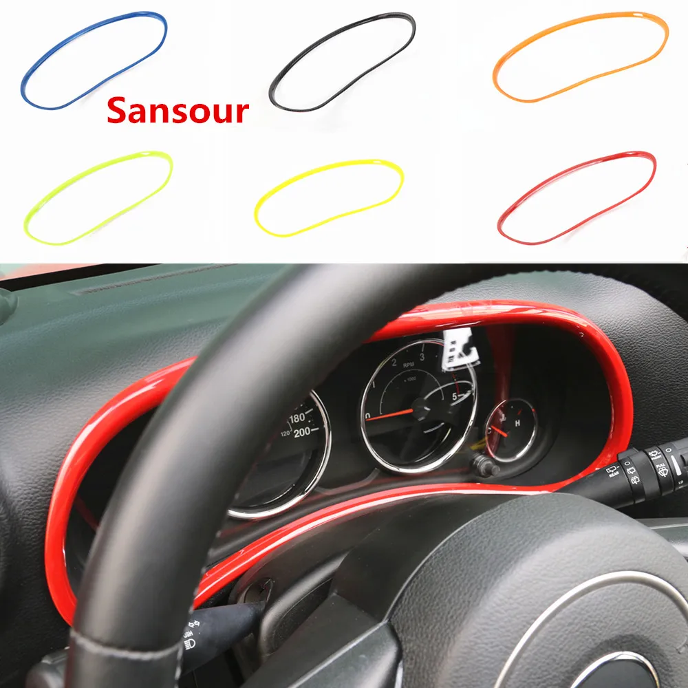 

Sansour ABS Car Interior Instrument Panel Dashboard Decoration Ring Trim Stickers for Jeep Wrangler JK 11 Up Car Styling