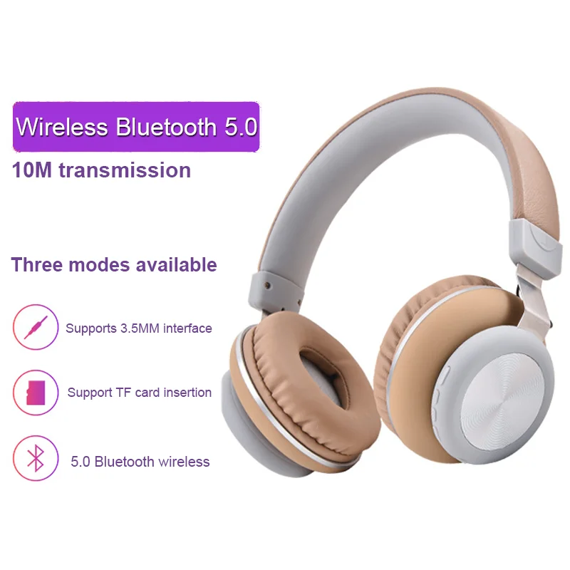 

Wireless Bluetooth 5.0 Headphones TF Card Wired Mode Headset Sports Hifi Stereo Music Super Bass Foldable Earphones For PC Phone