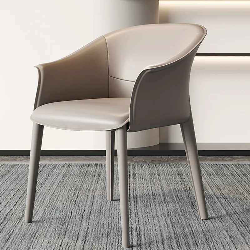 Italian Minimalist Leather Dining Chair Home Modern Minimalist Chair