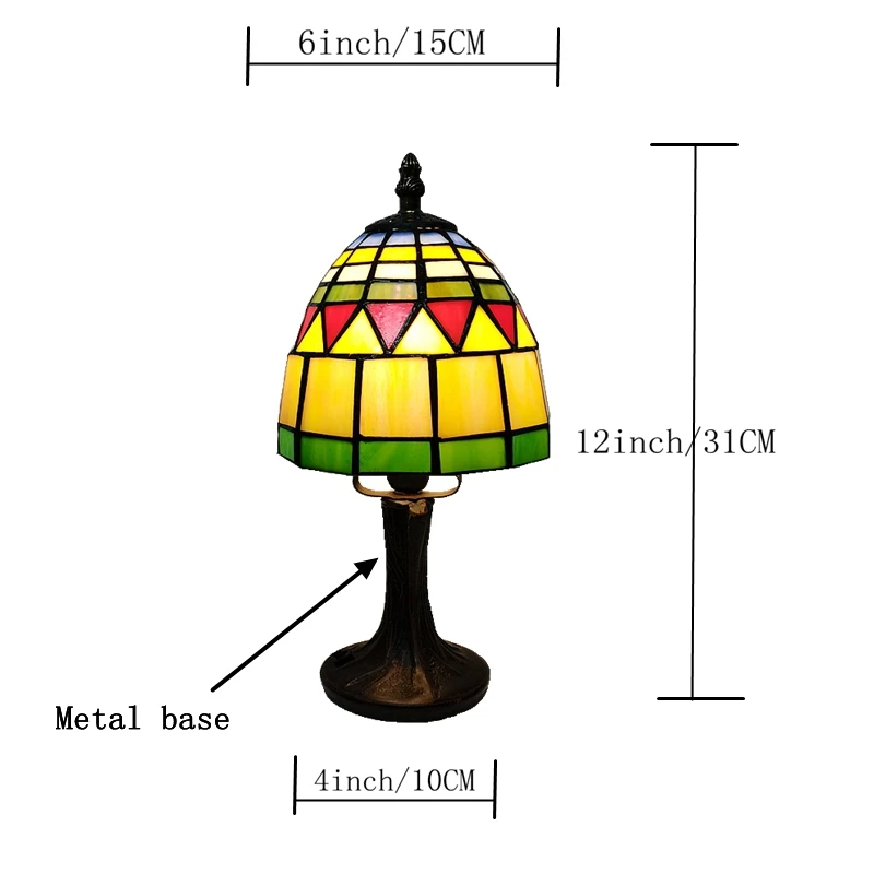 Imagem -03 - Europeu-estilo Vitrais Simples Pequeno Candeeiro de Mesa Tiffany Estilo Quarto Cabeceira Alimentação Noite Luz Presente E14 Led Aprendizagem 6