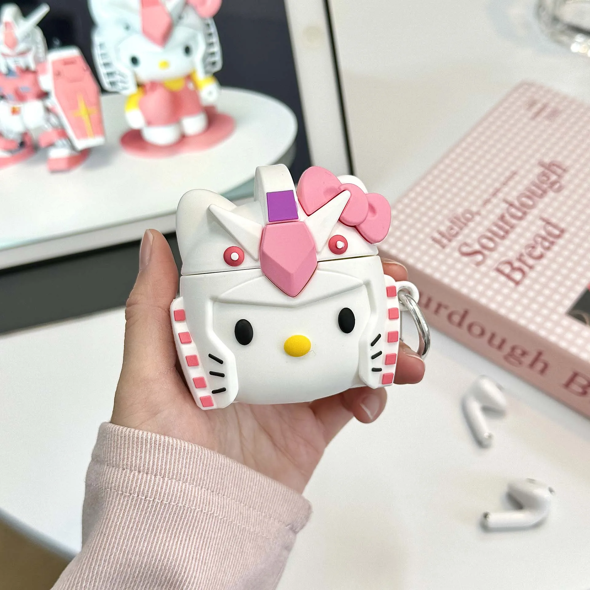 Girls Like Super Cute Anime Role Play Gundam Hello kitty Cartoon, Anti-drop headphone Case For Airpods 1,2,3,4,Pro,Pro2 Sanrio