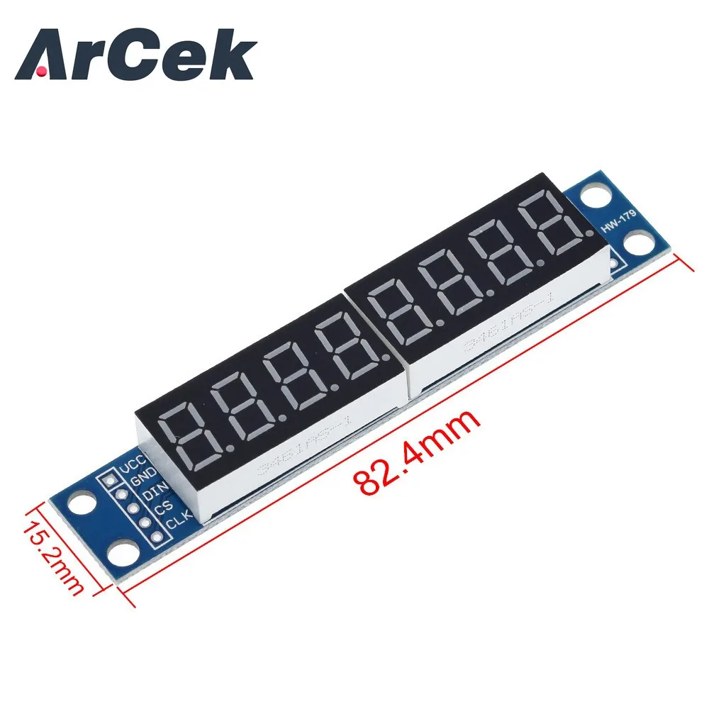 Max7219 7 Segment Led Dot Matrix 8-cijferige Digitale Buis Display Regelmodule Voor Arduino 3.3V 5V Microcontroller Seriële Driver