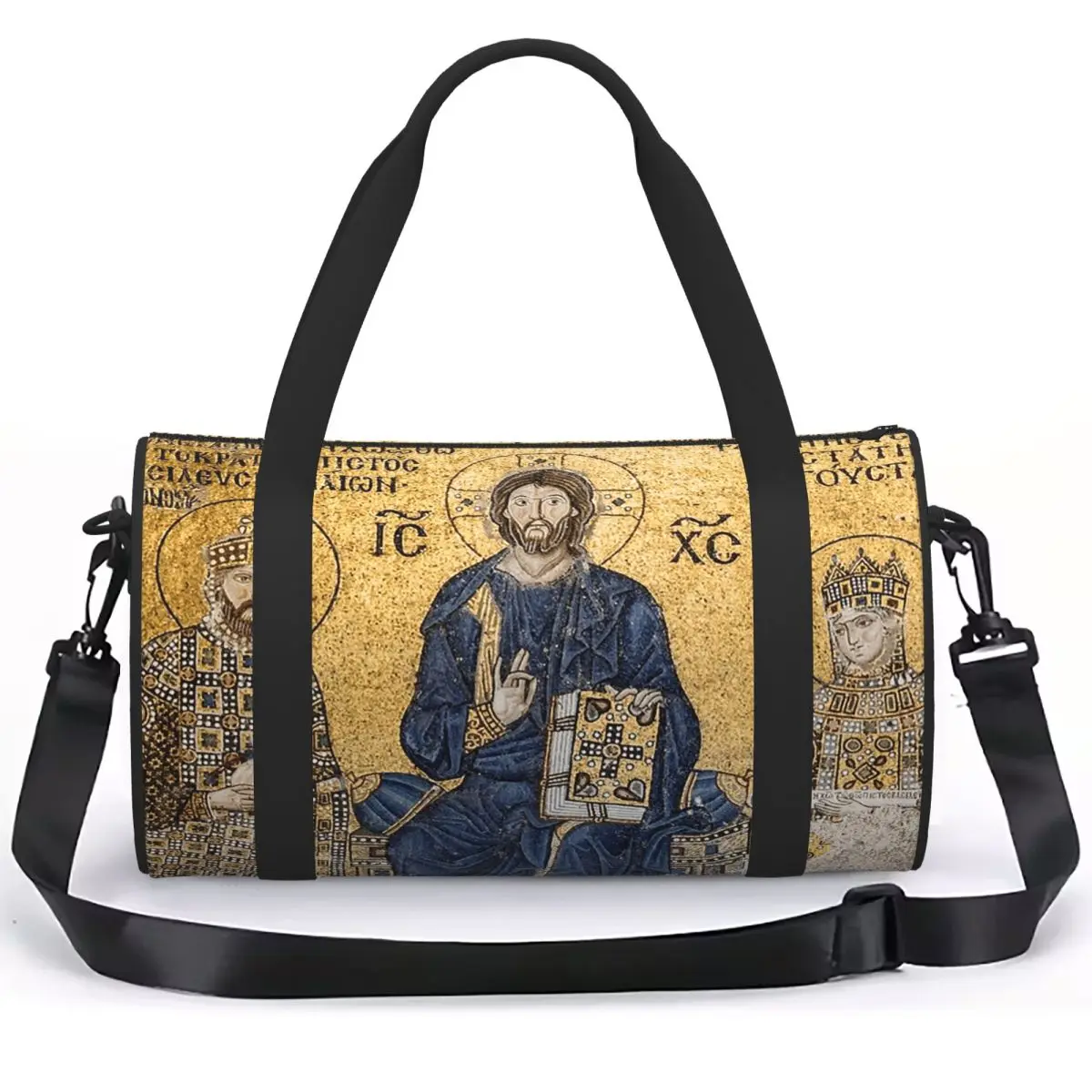 Jesus Christ Pantocrato Mosaic In Hagia Sophia, Istanbul Luggage Bag Multi-Functional Duffle Tote Bag Handbags Gym Bags Fitness
