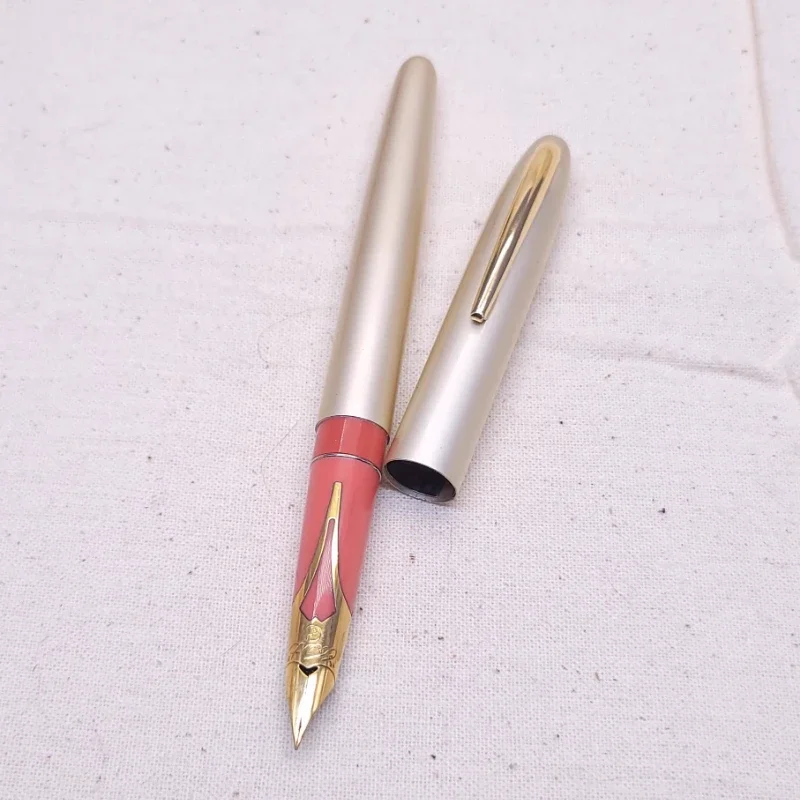 

1960s CREST Aluminum Lightweight Fountain Pen F 0.5mm Big Bag Nib Ink Pen Business Model Fine Tip Old Ink Absorbing Stationery