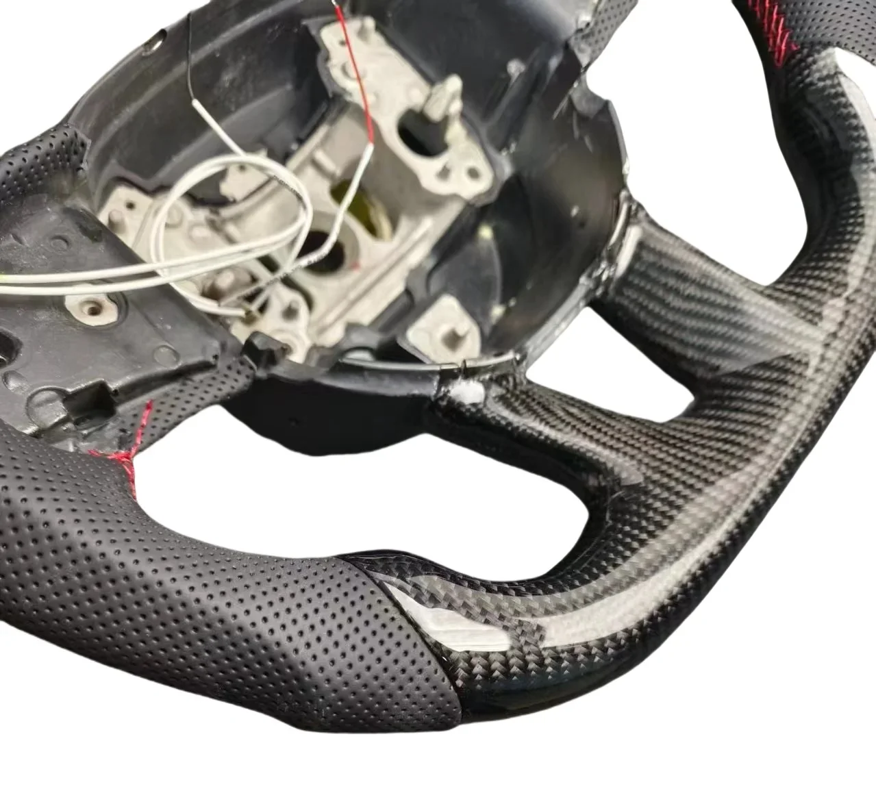 عالية الجودة عجلة توجيه سيارة الرياضة دائم سباق عجلة القيادة ألياف الكربون لاند روفر المدافع ألياف الكربون + الجلود