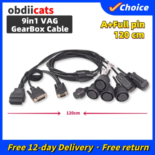 VAG 기어박스 어댑터 120CM 테스트 케이블, 12V DC 데이터 케이블, VAG DQ250 DQ200 DQ380 DL382 DL501 VL300 VL381 업그레이드 V용, 신제품 