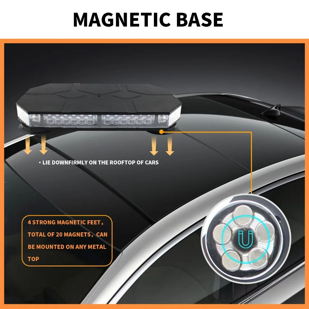 42 LED سقف السيارة العلوي ستروب أضواء الطوارئ تحذير السلامة منارة المغناطيسي جبل لشاحنة إسعاف الثلوج محراث أضواء الشرطة bli