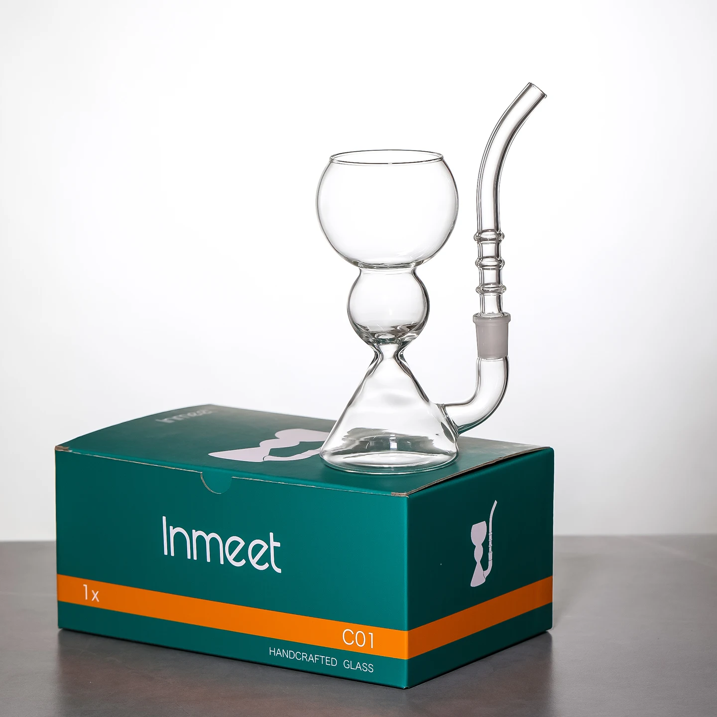 Inmeet Absinthe Glass/Glass Cup with Straw/Cocktail Glass/High Borosilicate Heat-Resistant Glass Cup