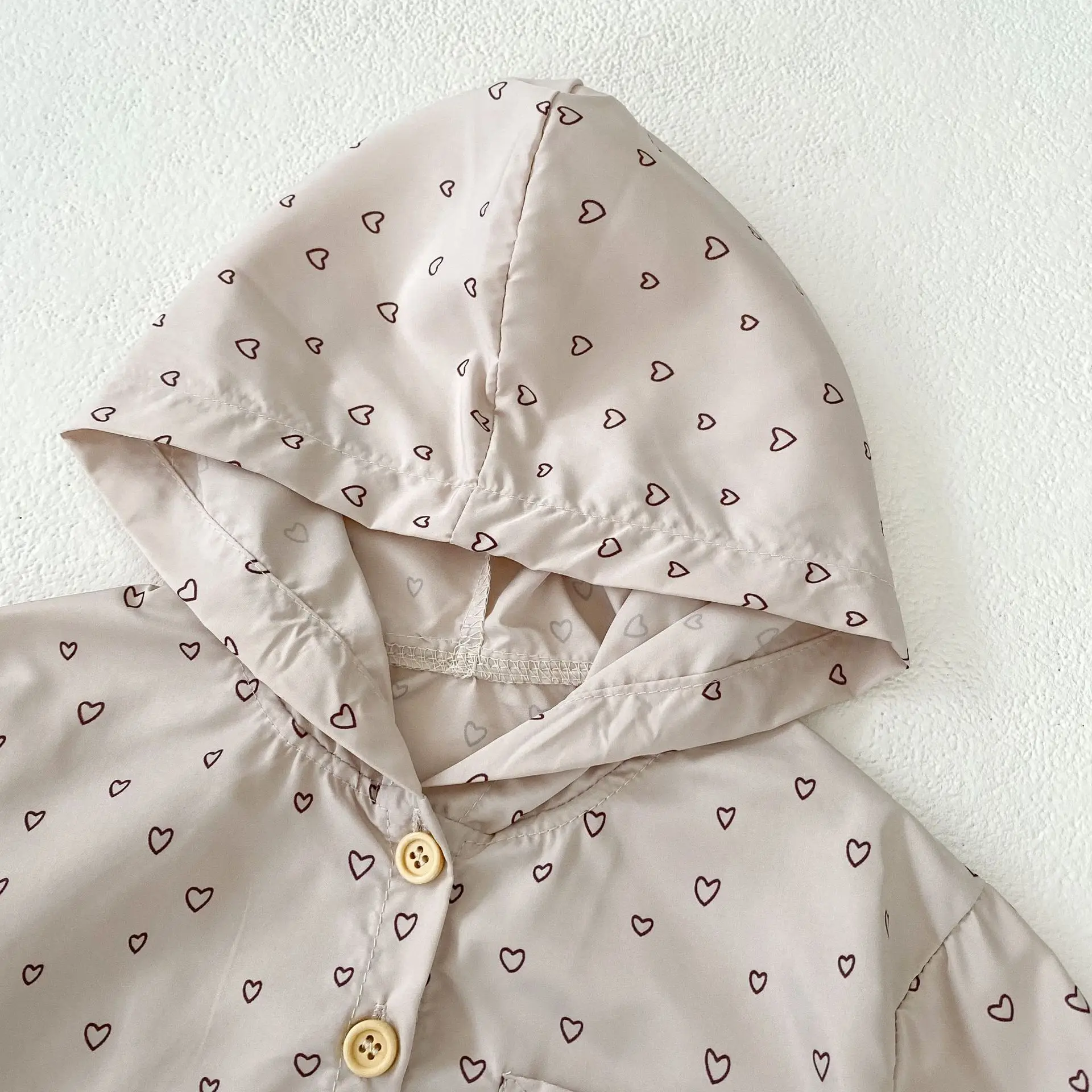 3 6 12 18 24 36 Months Baby Girls Jacket Spring Lightweight Toddler Windbreaker Hooded Newborn Lovely Dots Long Sleeved Coat