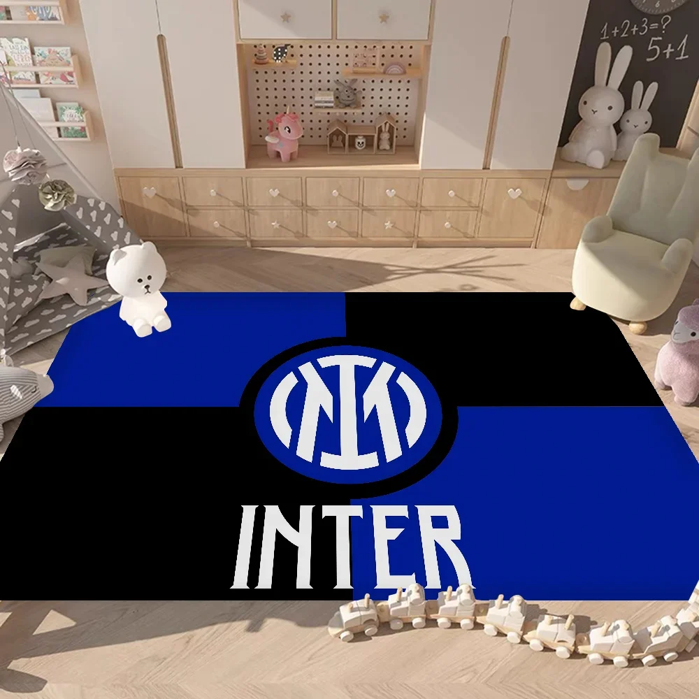 I-Inter Milan FC Bathroom Mat Anti-slip Absorb Water Long Strip Cushion Bedroon Mat Welcome Doormat