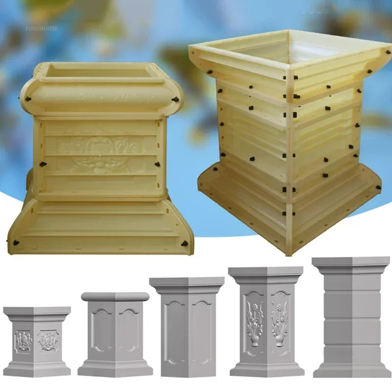 Home balcony garden building square column, model flowerpot base, European ABS Roman column mold, square railing cement pier