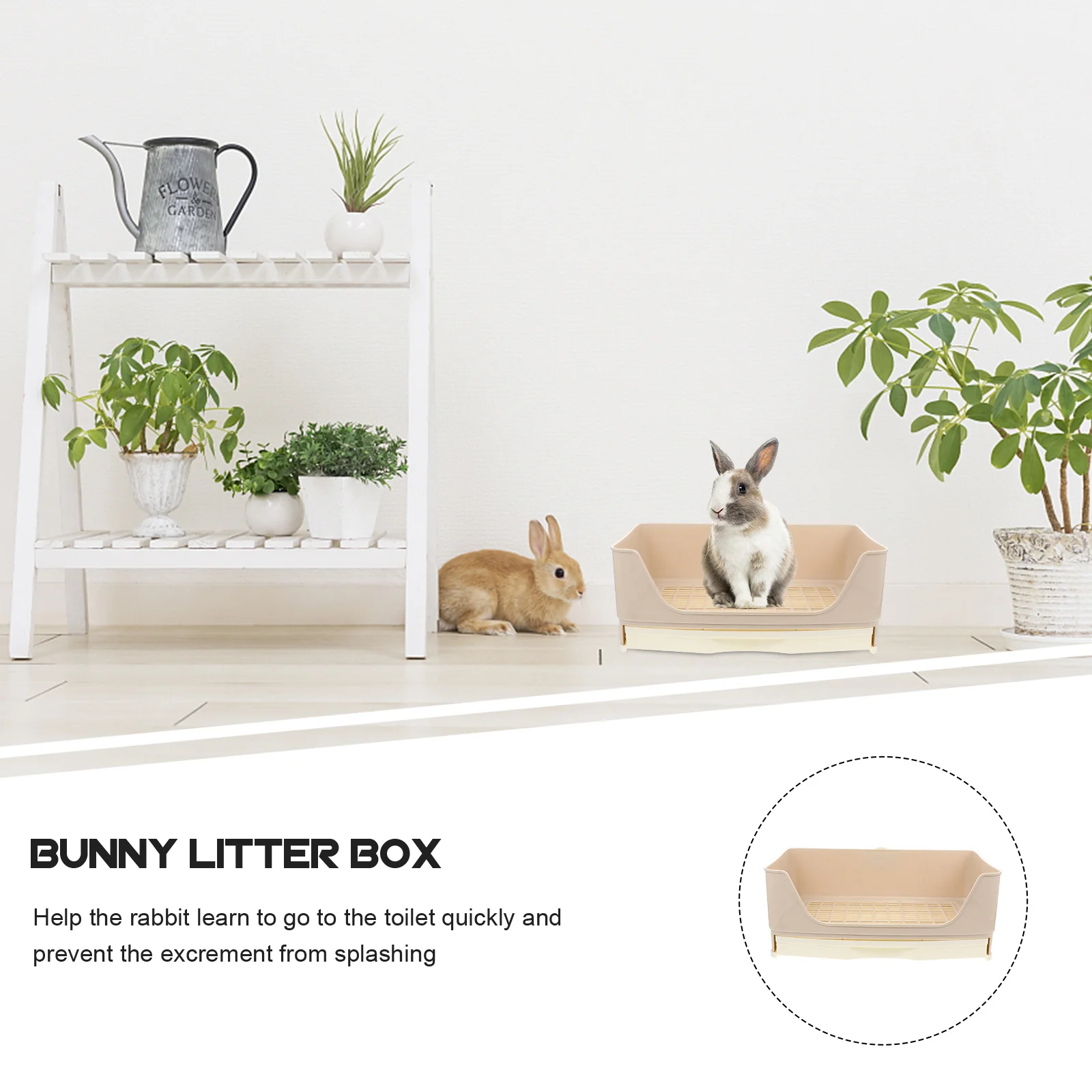 

Rabbit For Adult Rabbits Guinea Pigs Large Space Non-Slip Bottom Portable Toilet Tray Box Bunny Potty Training Small