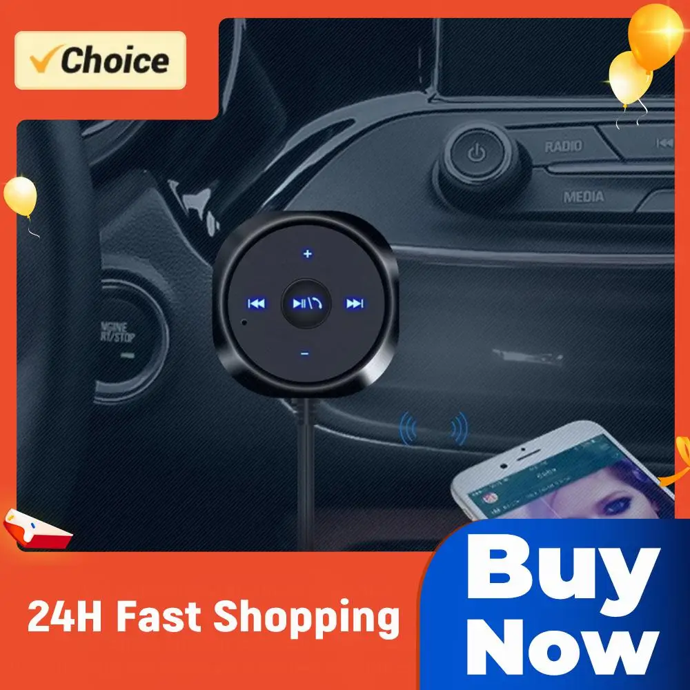 Car Bluetooth-compatible Audio Receiver 3.5mm AUX Handsfree Audio Music Receiver Adapter Auto Accessories for Smartphone Tablet