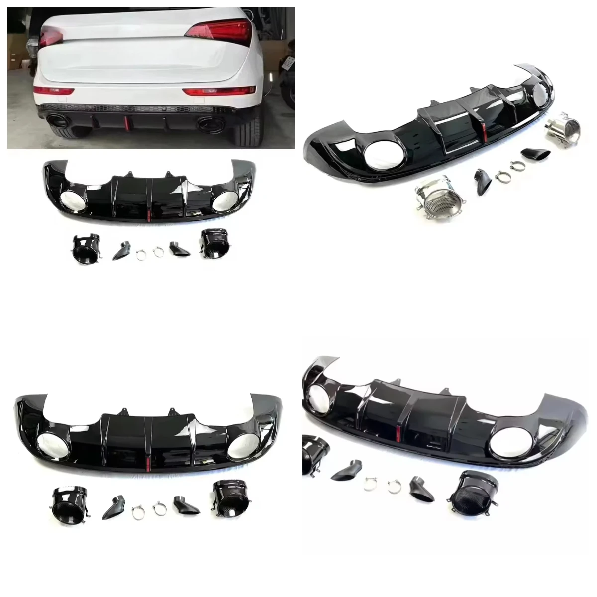 

Stlf Rear Bumper Diffusers For Q5/SQ5 8R Upgrade RSQ5 Type Bumper 2009-2012 Auto Body System