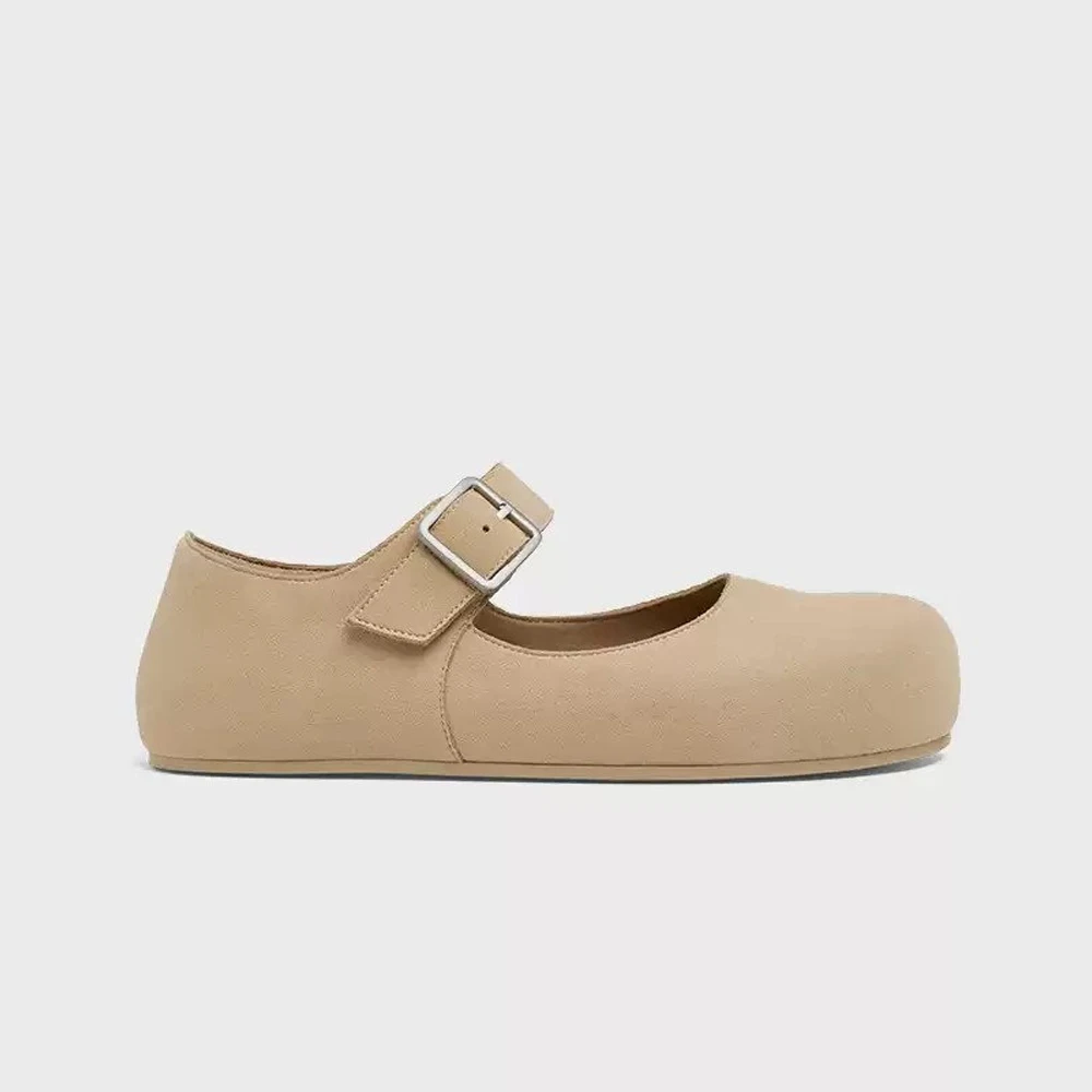 

FWRD Women's Suede Round-Toe Buckle Mary Janes Flats, Comfortable Vintage Shoes for Daily & Casual Wear #FWRD000236