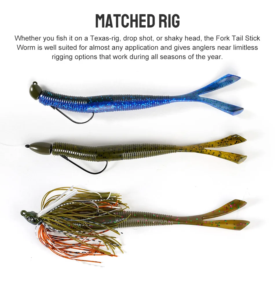 DYY Gabel Schwanz Stick Wurm Weichen Köder 15,5 cm 6 "8,4g Senko Silikon Bass Hecht Swimbait Künstliche Angeln weicher Köder – Detail 6