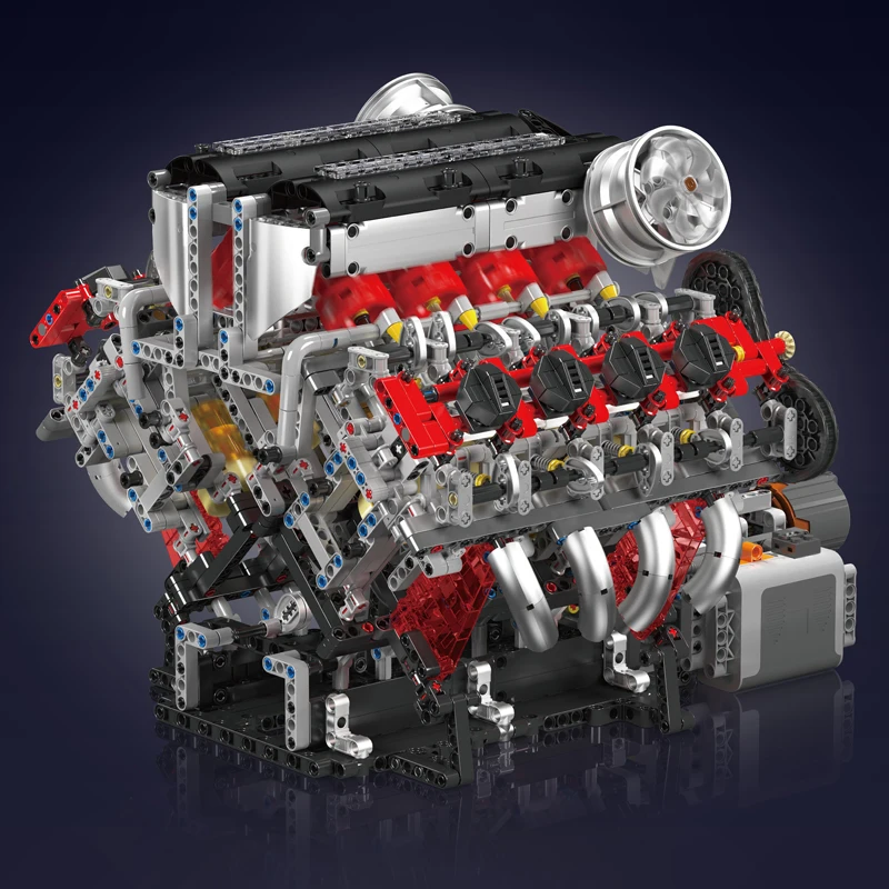 قالب King 10130 F488 Supercar V8 محرك بنة سيارة فنية مجموعة الطوب تجميع محرك السيارة لعب الاطفال هدية الكريسماس