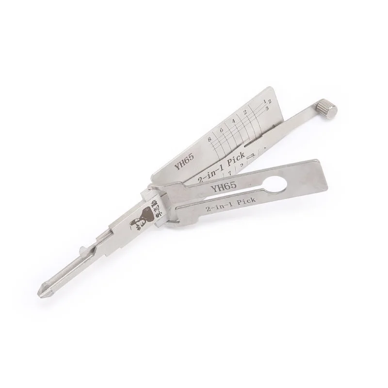 Lishi YH65 2-in-1 Lock Pick Decoder Ignition Car Door Open Key Reader for Yamaha Motorcycle Model Flat Milling