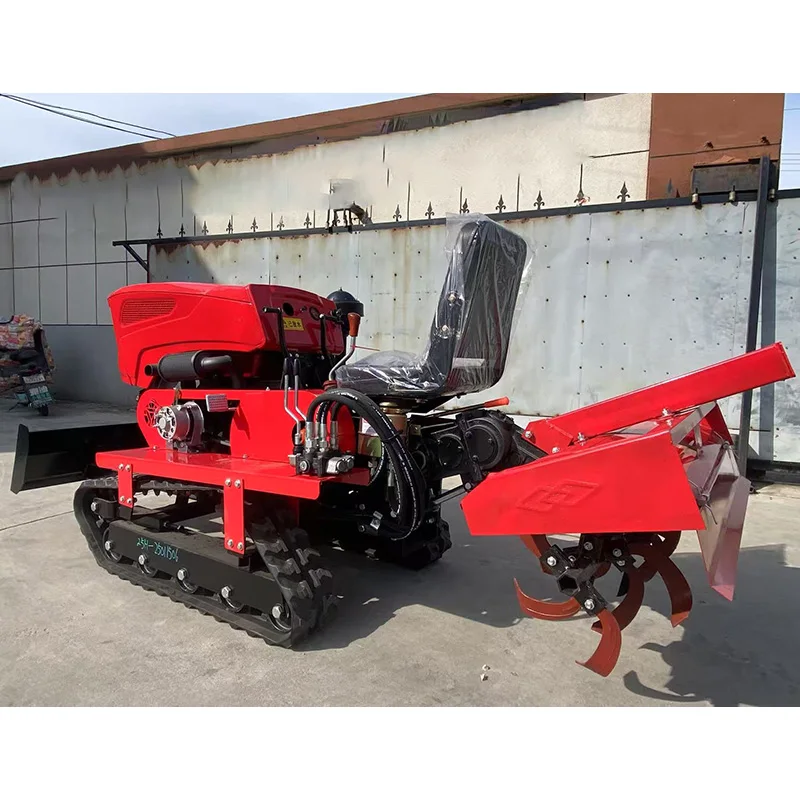 China Rotavator Cultivators Agricultural Farming Mini Rotary Tiller Crawler Tractor Cultivators
